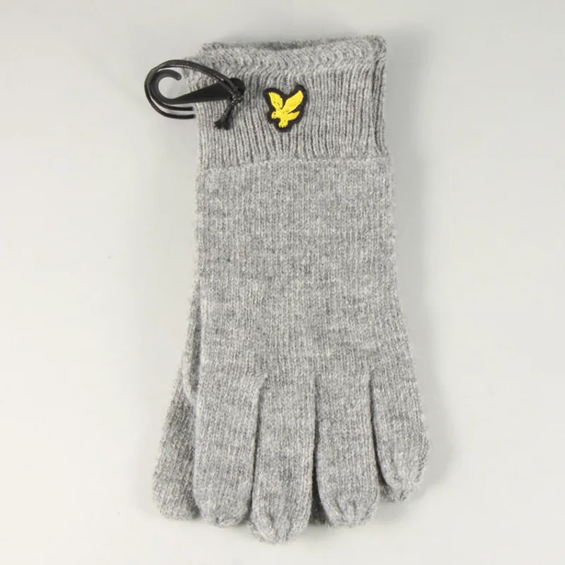 Lyle and Scott Racked Rib Gloves - Mid Grey Marl 